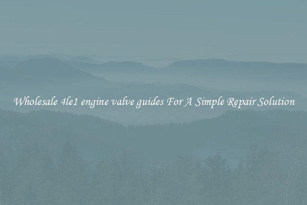 Wholesale 4le1 engine valve guides For A Simple Repair Solution