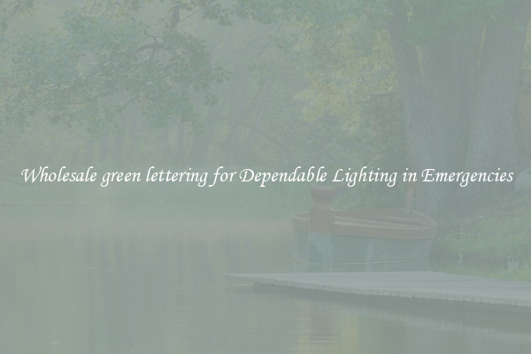 Wholesale green lettering for Dependable Lighting in Emergencies