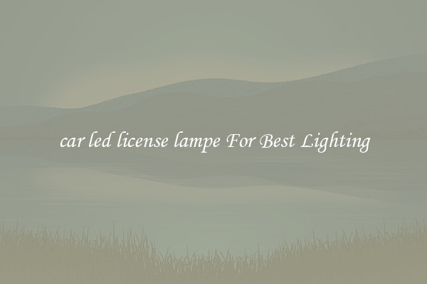 car led license lampe For Best Lighting