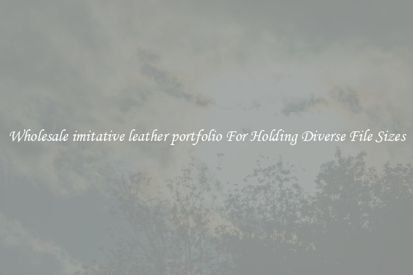 Wholesale imitative leather portfolio For Holding Diverse File Sizes
