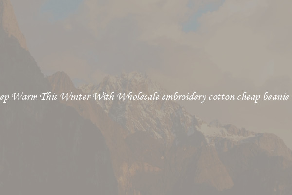 Keep Warm This Winter With Wholesale embroidery cotton cheap beanie hat
