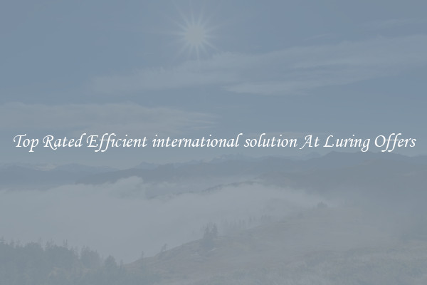 Top Rated Efficient international solution At Luring Offers