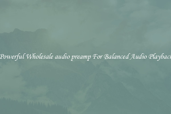 Powerful Wholesale audio preamp For Balanced Audio Playback
